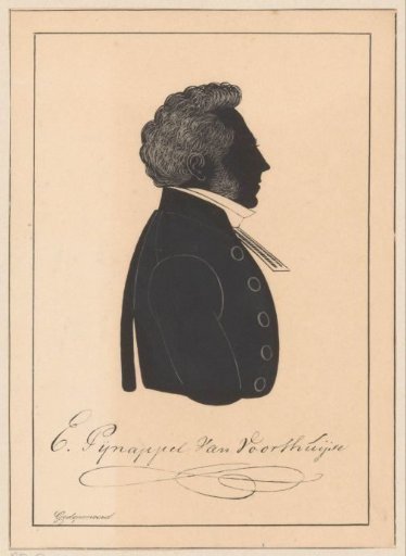 Silhouette portrait of Evert Pijnappel van Voorthuijsen