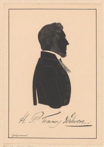 Silhouette portrait of Henricus Petrus Timmers Verhoeven