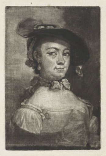 Bust of a woman with a hat