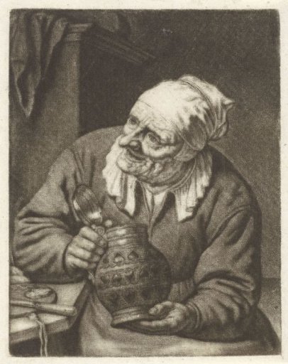 Old woman with a jug