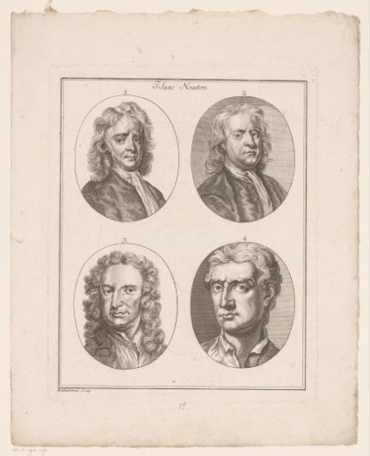 Four portraits of Sir Isaac Newton