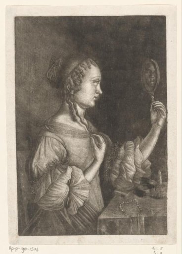 Girl with a mirror in her hand