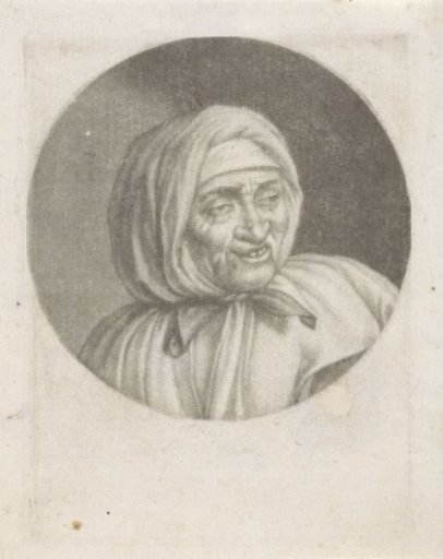 Head of a woman with a headscarf