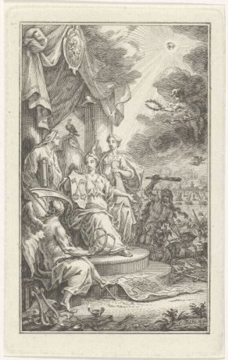 Enthroned woman with the coat of arms of Leiden