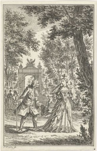 Lady and gentleman in a garden