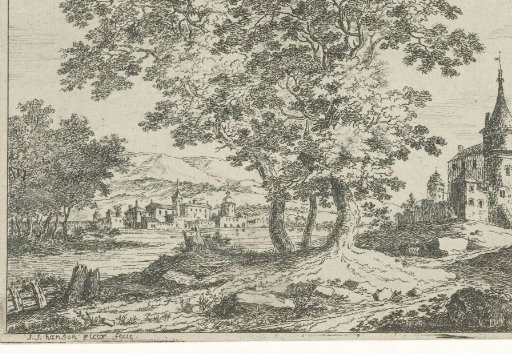 Houses with towers on a river