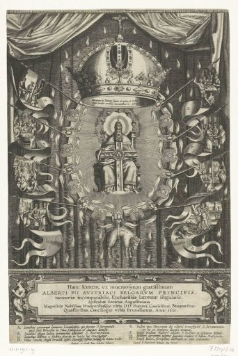 Memorial sheet of the Societas of Augustinus for Albert of Austria, 1621