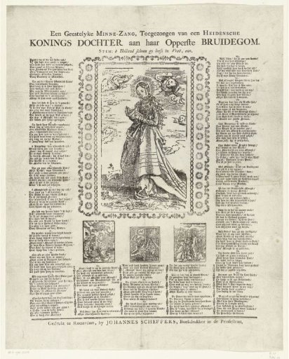 Pamphlet with Saint Catherine of Alexandria and text