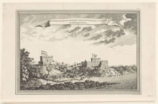 View of the English Fort and Fort Orange in Sekondi from the South-West