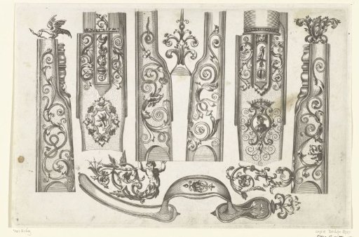 Nine gun mounts and ornaments