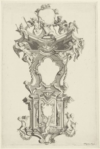Pulpit with a dove of the Holy Spirit and putti