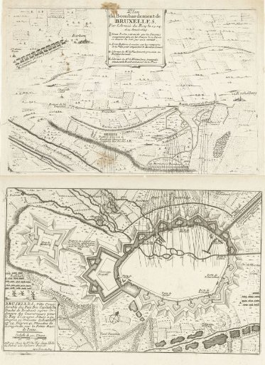Map of the Bombardment of Brussels by the French, 1695