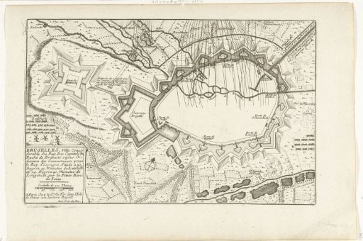 Plan of the bombardment of Brussels by the French (lower half), 1695