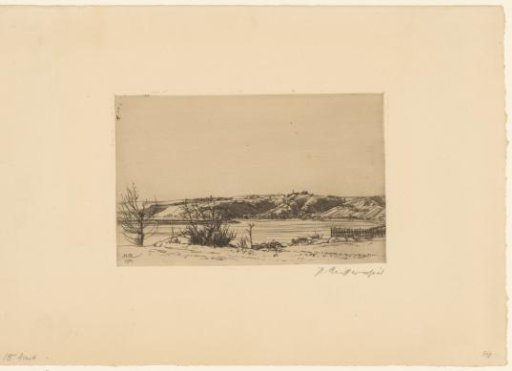 Winter landscape with river