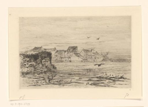View of Veules with wall