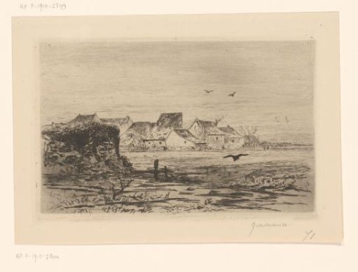 View of Veules with wall