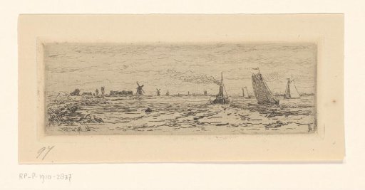 View of the Maas between Dordrecht and Rotterdam