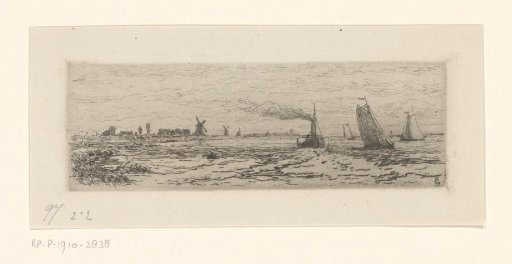 View of the Maas between Dordrecht and Rotterdam