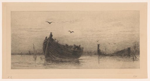 Wrecks of boats in the Biesbosch
