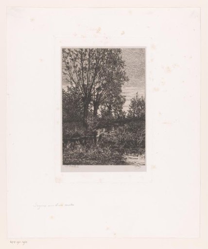 Landscape with three willows along the water