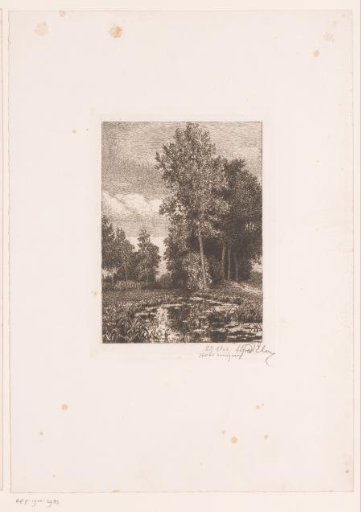 Landscape with a stream in the foreground