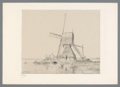 Mill on the water at Giessen-Oudekerk