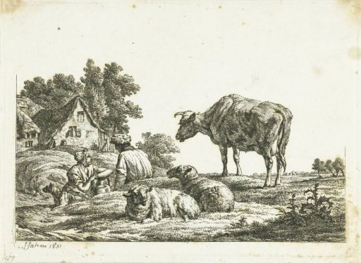 Peasants in a meadow
