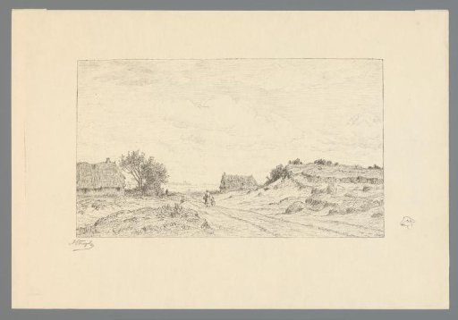 Landscape at Wijster with a few houses and people
