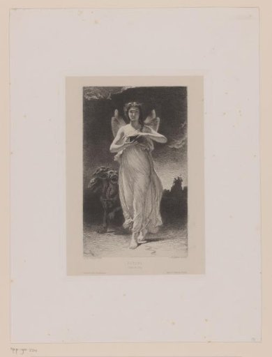 Psyche with Cerberus at her feet
