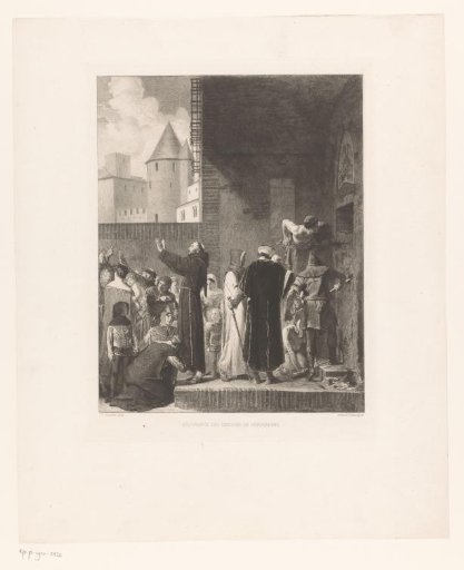 Bernard Délicieux liberates prisoners from the dungeons of the Inquisition in Carcassonne