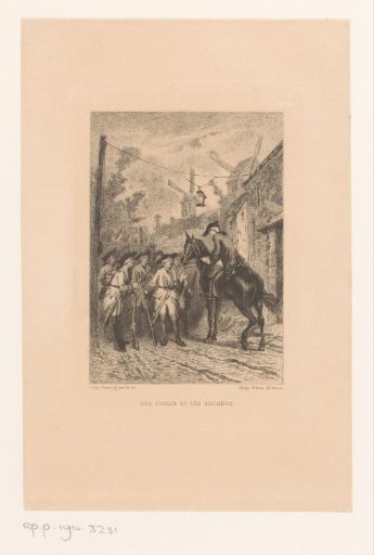 Chevalier des Grieux with a group of musketeers