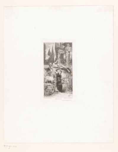 Shepherd couple resting in a temple ruin
