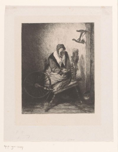 Woman at the spinning wheel