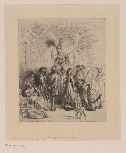 Exotically dressed quack doctor in a crowd