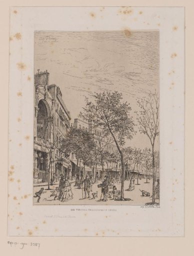 View of the Boulevard du Temple in Paris with the Théâtre Lyrique far to the left