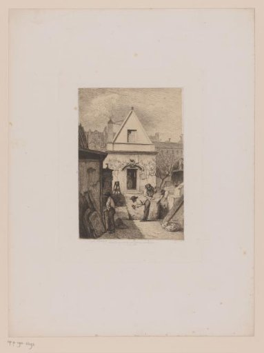 Stonecutters in the courtyard of a former Carmelite monastery