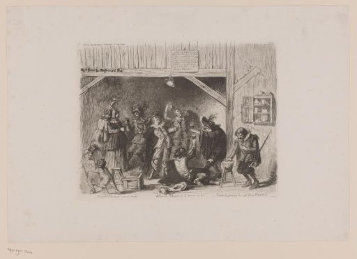 Drinking bout in a seventeenth-century tavern