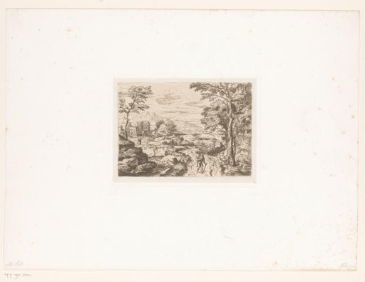 Landscape with a path along a stream