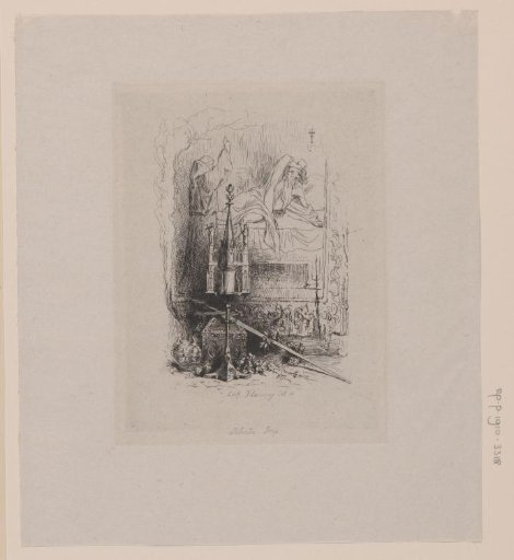 Monk and a knight on his deathbed