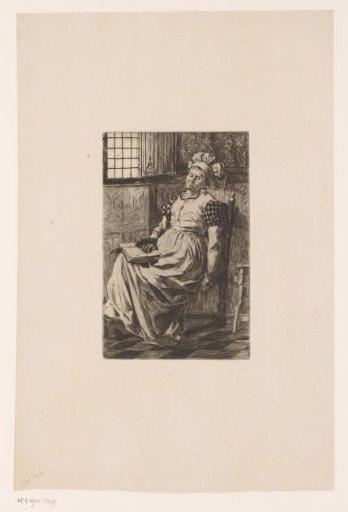 Sleeping woman on a chair with a book on her lap
