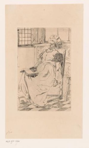 Sleeping woman on a chair with a book on her lap