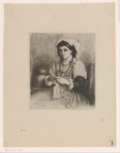 Italian woman with knitting
