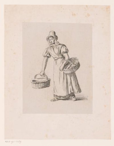Woman with two baskets