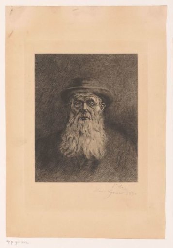 Portrait of an unknown man with hat and beard