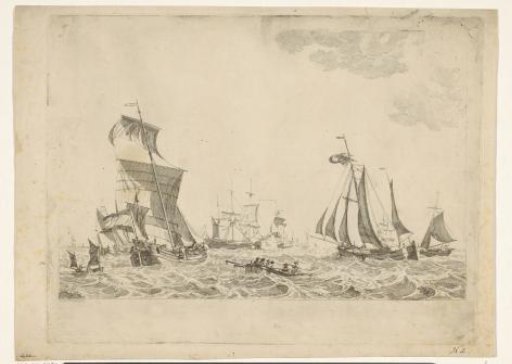 Various Sailing Ships and a Rowing Boat
