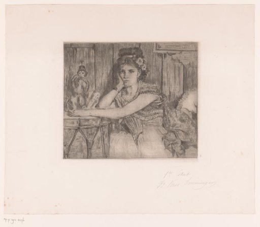 Seated Young Woman with a Circus Monkey
