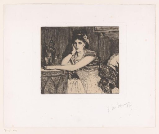Seated Young Woman with a Circus Monkey