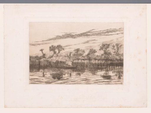 Rowing Boat in a Lake at Twilight