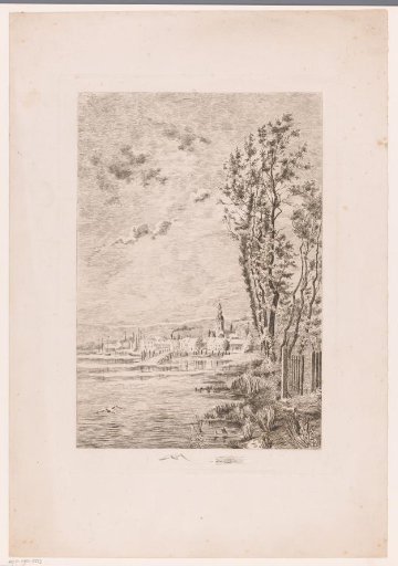 View of a City Situated on the Water