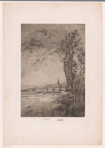 View of a City Situated on the Water